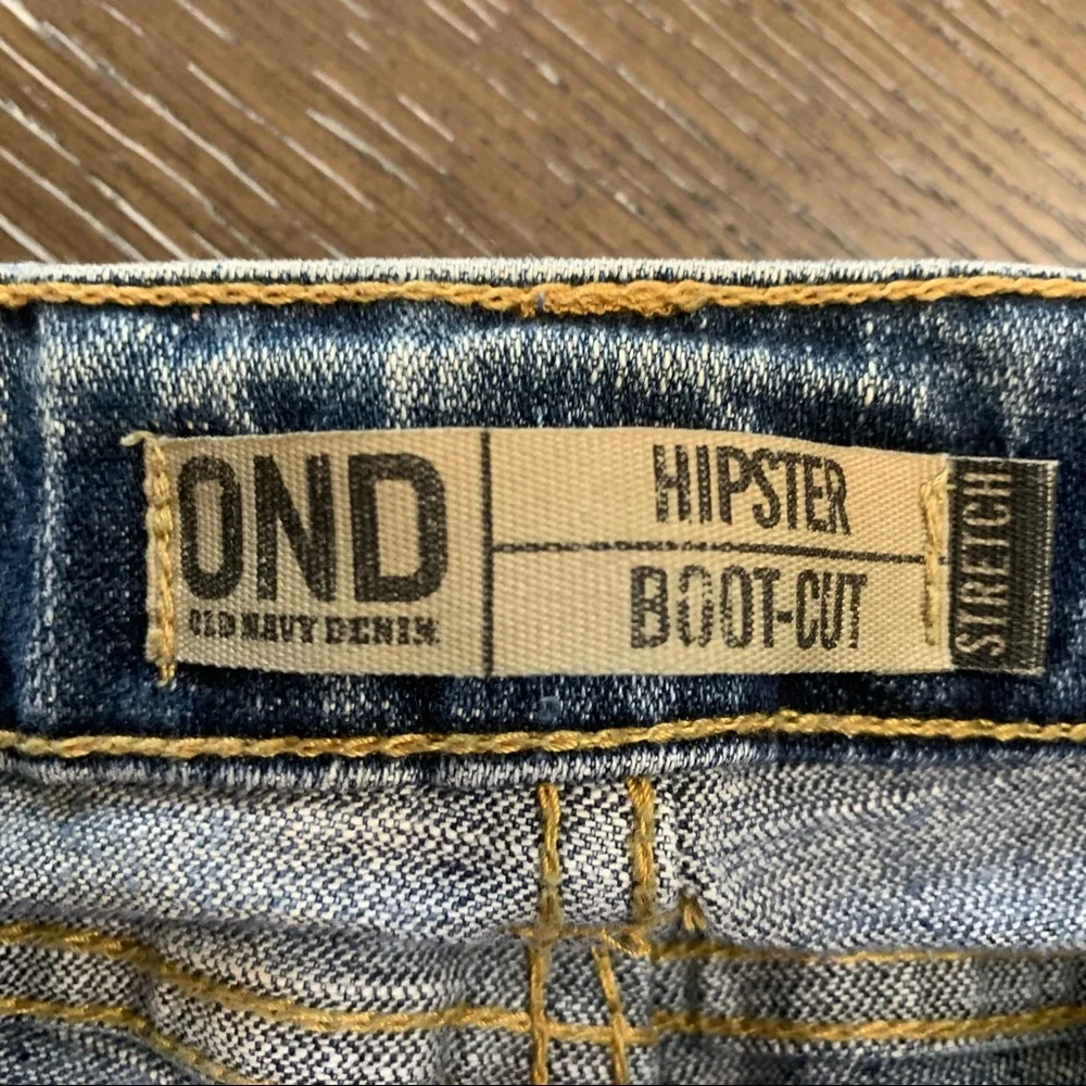Old Navy denim faded hipster slim bootcut Jeans Size 10 slim